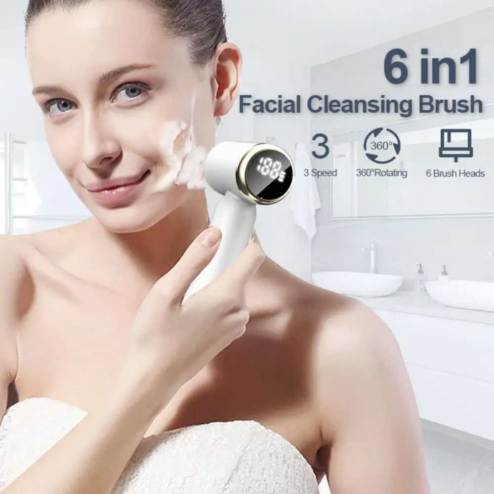 6-in-1 Electric Face Cleansing Brush