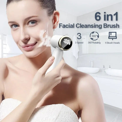 6-in-1 Electric Face Cleansing Brush